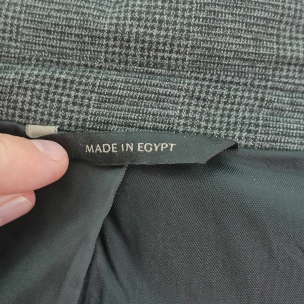 Banana Republic Tailored Fit Men's Wool Blend Plaid Gray Blazer 36S Tagged‎ 38S